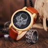 Bamboo "Horned Skull" Mens Wristwatch