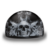 D.O.T Silver Skull Flames Cap Helmet