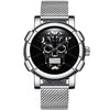 Military Steel 3D Skull Watch (new colors!)