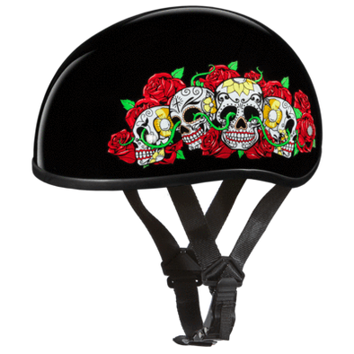 D.O.T Rose Skulls Cap Helmet